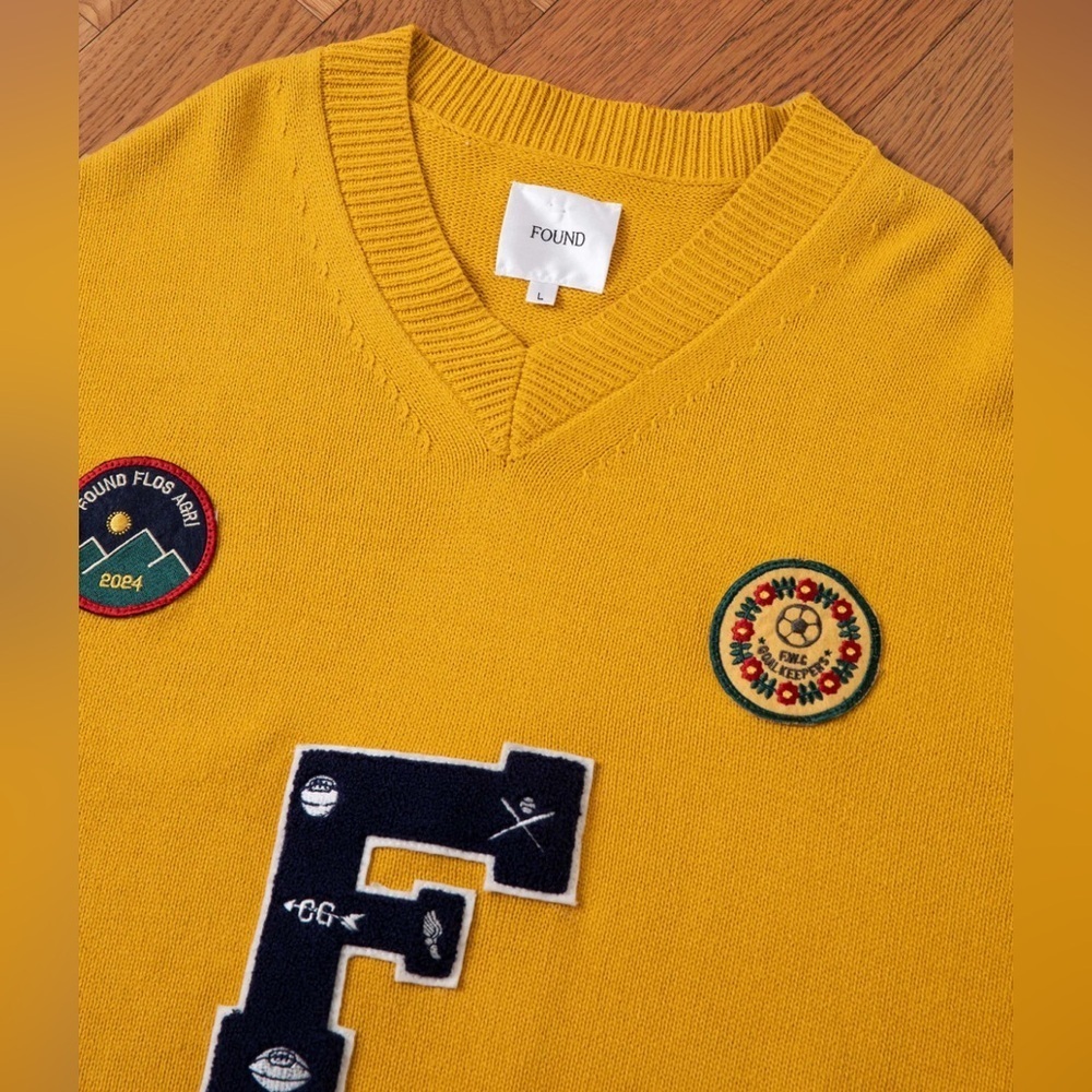 Found Arrow-Wood Varsity Knit Sweater - Picture 6 of 9